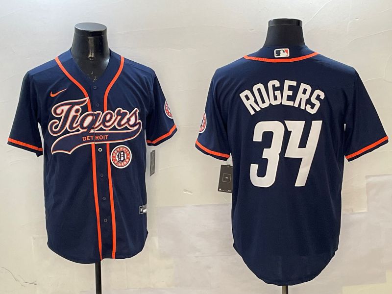 Men Detroit Tigers #34 Rogers Drak Blue Joint Name Game 2025 Nike MLB Jersey style 5->chicago white sox->MLB Jersey